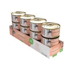 SCHESIR karma mokra dla kotów tuńczyk z łososiem w galarecie 85g (puszka)