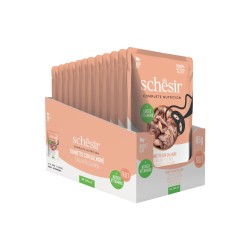 SCHESIR karma mokra dla kotów tuńczyk z łososiem w galarecie 85g (saszetka)