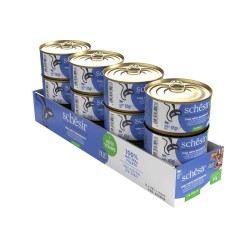 SCHESIR karma mokra dla kotów tuńczyk ze szprotkami w galarecie 85g (puszka)