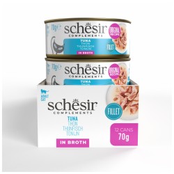 SCHESIR Complements karma mokra dla kotów tuńczyk w bulionie 70g (puszka)