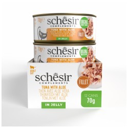 SCHESIR Complements karma mokra dla kotów tuńczyk z aloesem w galarecie 70g (puszka)