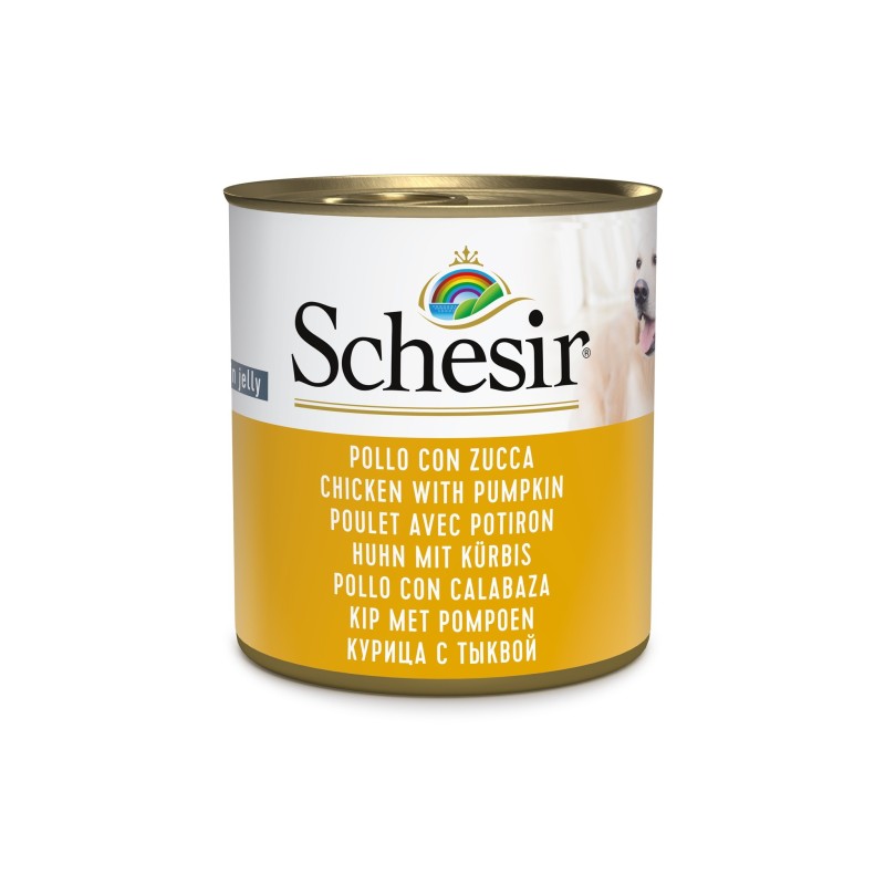 SCHESIR Complements karma mokra dla psa kurczak z dynią w galarecie 285g (puszka)