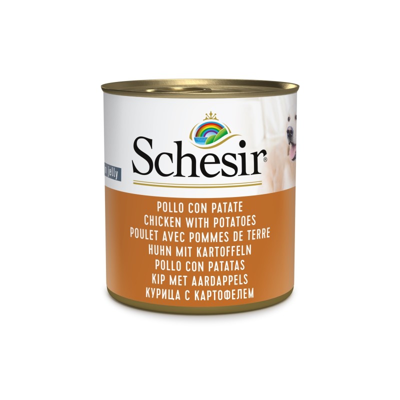 SCHESIR Complements karma mokra dla psa kurczak z pomidorami w galarecie 285g (puszka)