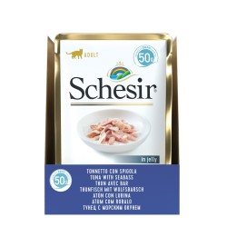 SCHESIR Karma mokra dla kotów tuńczyk z okoniem morskim 50g (saszetka)