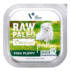 RAW PALEO Duck Pate Mini Puppy - mokra karma dla szczeniąt  kaczka 150g