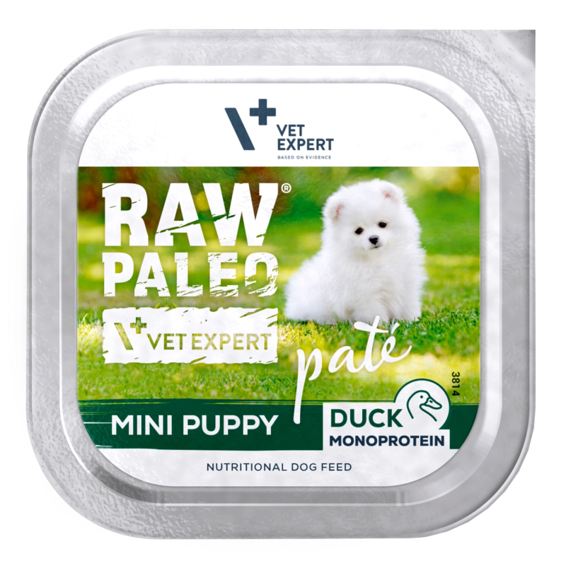 RAW PALEO Duck Pate Mini Puppy - mokra karma dla szczeniąt  kaczka 150g