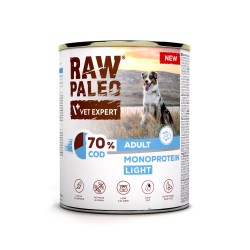 RAW PALEO Cod Light Monoprotein Adult Dog mokra karma dla psów monoproteina z dorszem 800g