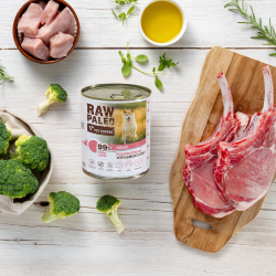 RAW PALEO Pork and Lamb Adult Can mokra karma dla psów dorosłych duoproteina wieprzowina z jagnięciną (puszka) 400g