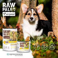 RAW PALEO Turkey and Cod Puppy Can mokra karma dla szczeniąt duoproteina indyk z dorszem (puszka) 400g