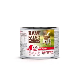 RAW PALEO Beef and Rabbit Puppy Can mokra karma dla szczeniąt duoproteina wołowina z królikiem (puszka) 400g
