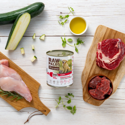 RAW PALEO Beef and Rabbit Puppy Can mokra karma dla szczeniąt duoproteina wołowina z królikiem (puszka) 200g
