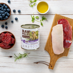 RAW PALEO Duck and Boar Puppy Can mokra karma dla szczeniąt duoproteina kaczka z dzikiem (puszka) 400g