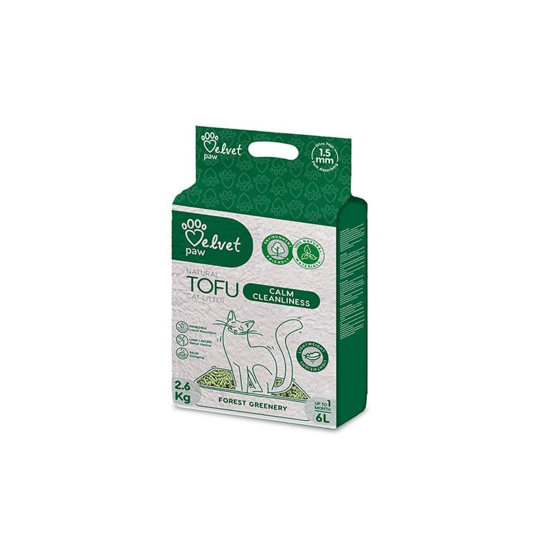 VELVET PAW Tofu żwirek ekologiczny o zapachu leśnej zieleni 6l