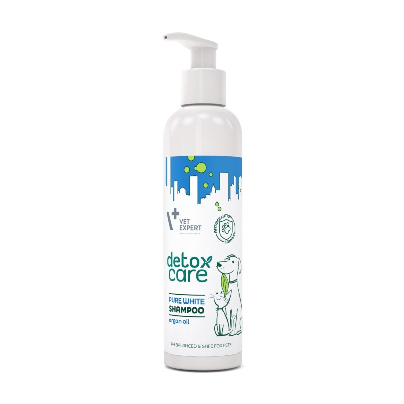 VETEXPERT Detox Care Pure White Shampoo szampon dla psów i kotów z jasną sierścią 250 ml