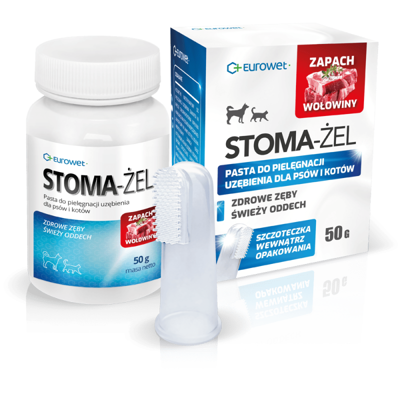 EUROWET stoma-żel mięsny wołowina 50g + szczoteczka