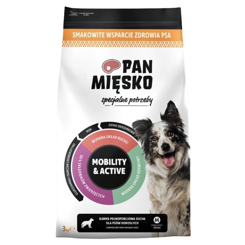PAN MIĘSKO PIES Specjalne potrzeby Mobility and Active 9kg - rozm. M PROMO Krótki termin