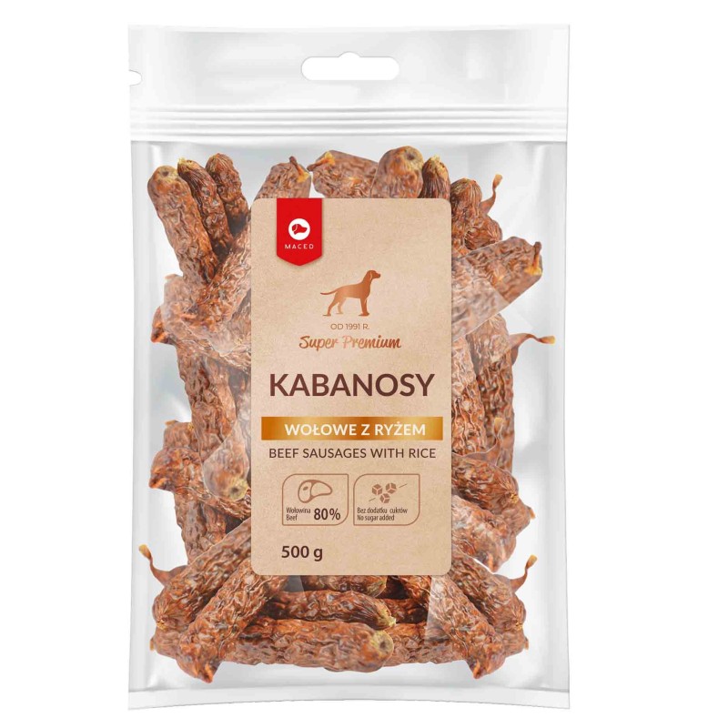 MACED Kabanosy wołowe z ryżem 500g