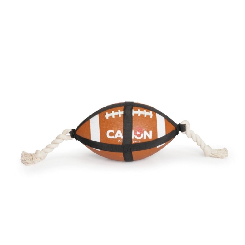 CAMON Dog Toy Gumowa Piłka Rugby ze Sznurkiem 27,5cm
