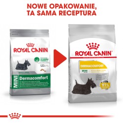 ROYAL CANIN CCN Mini Dermacomfort 8kg PROMO Uszkodzenie
