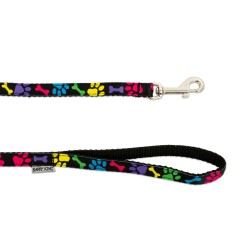 BARRY KING Smycz dla psa kolorowe łapki 16mm/120cm