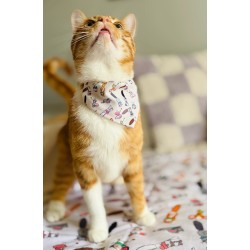 ZOLUX Obroża dla kota z bandaną wzór koty i myszy Chatouille