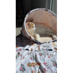 ZOLUX Legowisko dla kota śpiwór wzór koty i myszy Chatouille 45,5x58x40cm