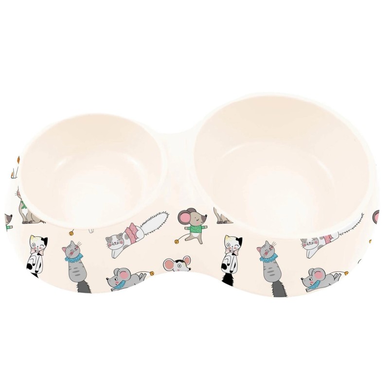 ZOLUX Miska dla kota podwójna wzór koty i myszy Chatouille 2x230ml