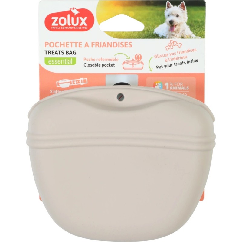 ZOLUX Saszetka na przysmaki dla psa silikonowa na magnes beżowa