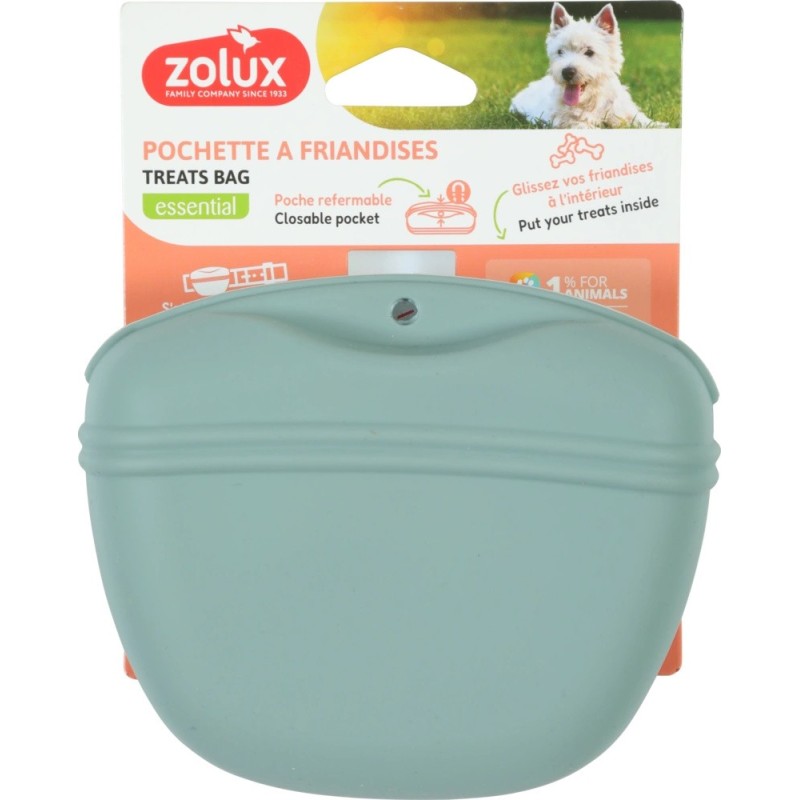 ZOLUX Saszetka na przysmaki dla psa silikonowa na magnes zielona