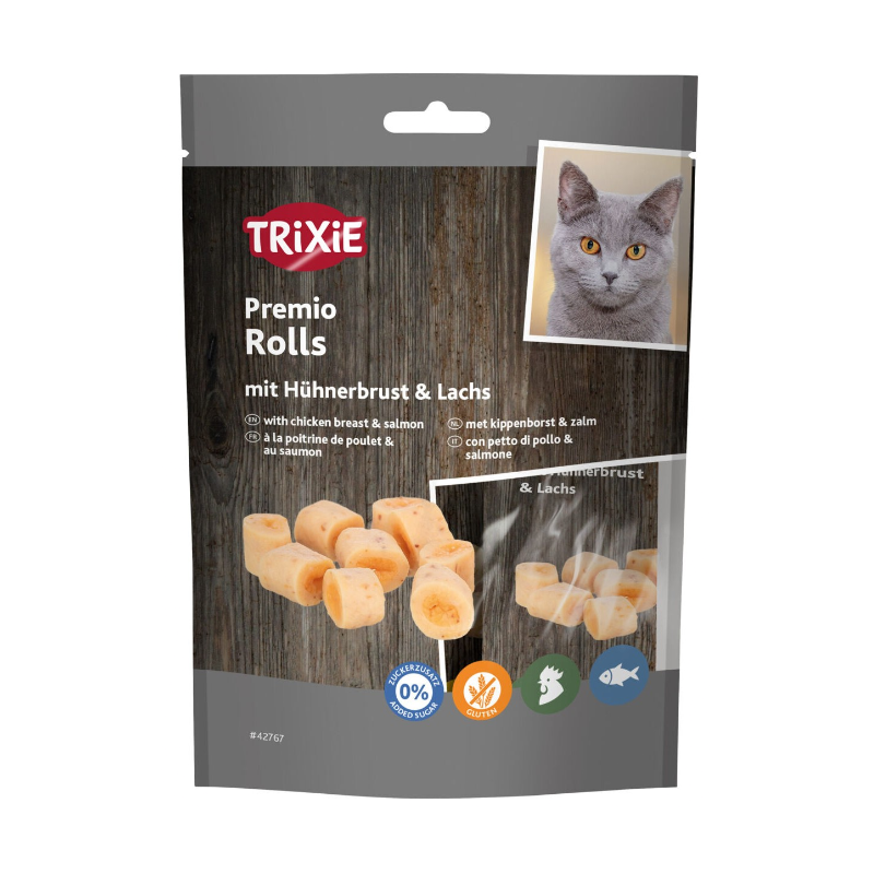 TRIXIE Premio Rolls przysmak dla kota pierś z kurczaka i łosoś 50g