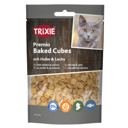 TRIXIE Premio Baked Cubes przysmak dla kota kurczak i łosoś 50g
