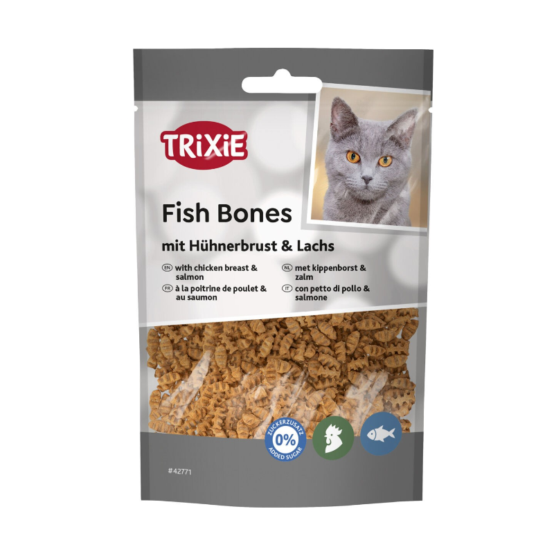 TRIXIE Fish bones przysmak dla kota pierś z kurczaka i łosoś 50g