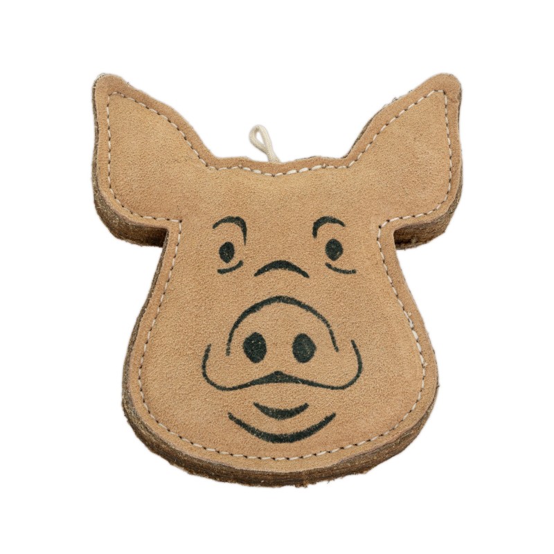 BARRY KING Zabawka dla psa świnia skórzana