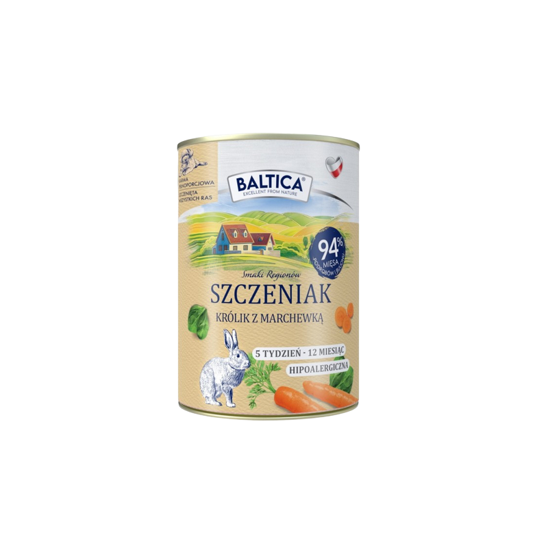BALTICA SMAKI REGIONÓW Szczeniak Królik z marchewką 400g