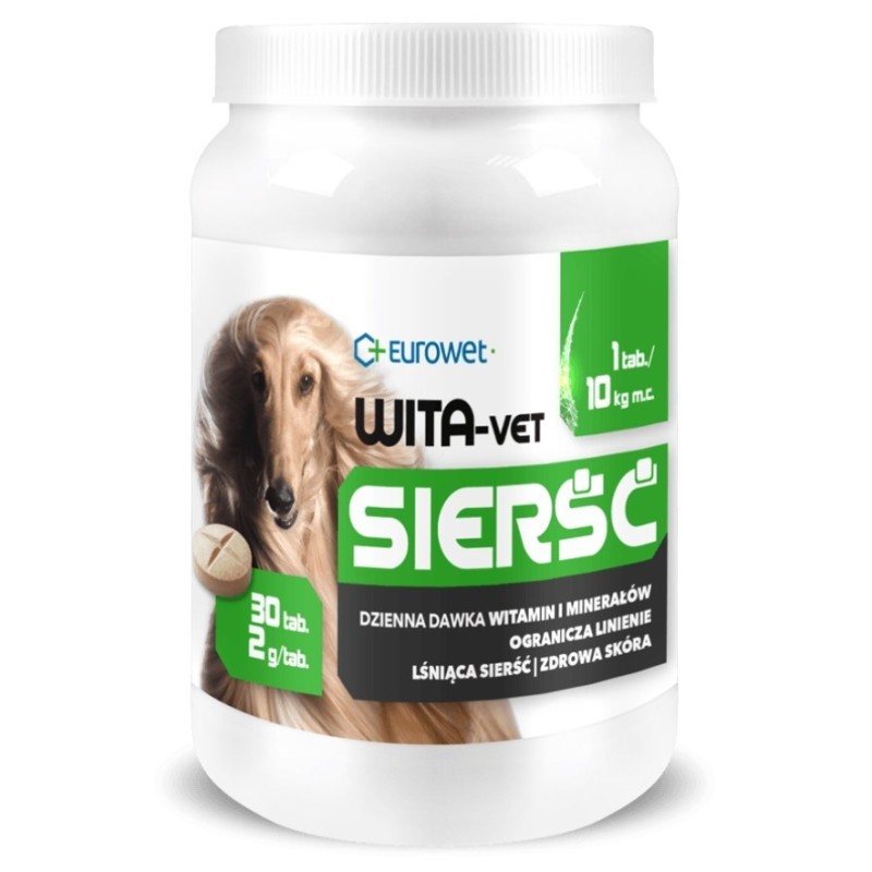 Eurowet Wita-Vet Sierść - pies 30 tabl. PROMO Krótki termin