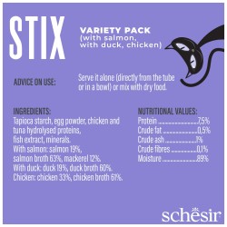 SCHESIR Stix multipack przysmak dla kota kurczak/kaczka/łosoś