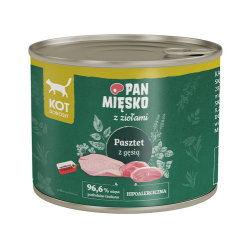 PAN MIĘSKO Karma mokra dla kota z Ziołami Pasztet z gęsią (dorosły) 200g