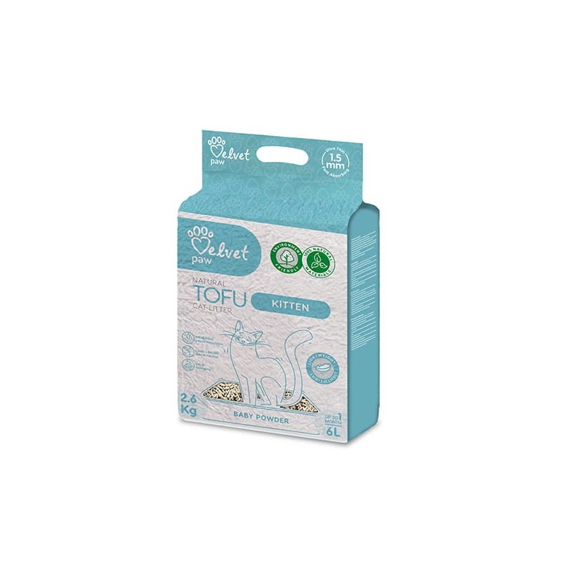 VELVET PAW Tofu żwirek ekologiczny o zapachu zasypki dla dzieci 6l
