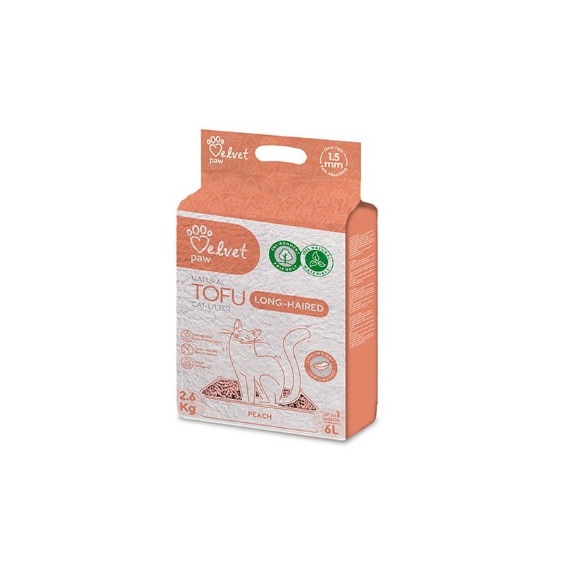 VELVET PAW Tofu żwirek ekologiczny z esencją brzoskwiniową 6l