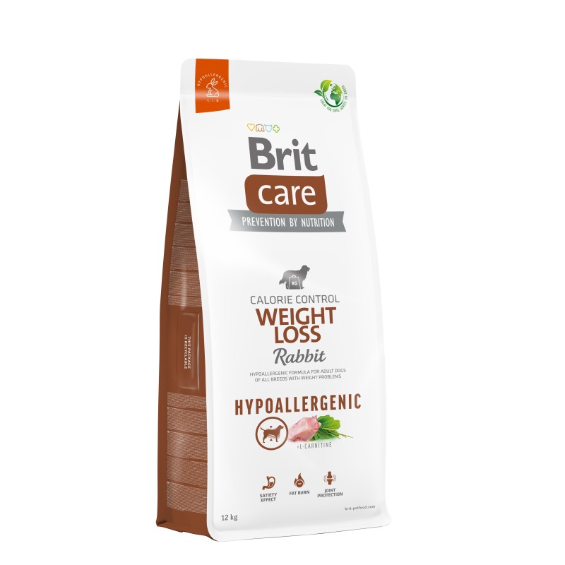 BRIT CARE Dog Hypoallergenic Weight Loss 3kg PROMO 2 Uszkodzenie ubytek