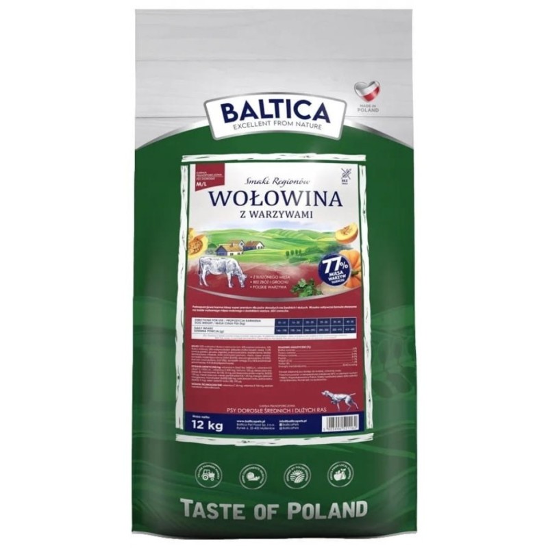 BALTICA SMAKI REGIONÓW Wołowina z warzywami M/L 9kg PROMO Krótki termin