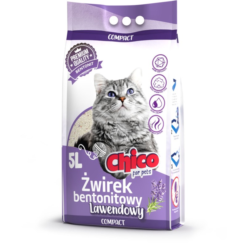 CHICO Żwirek bentonitowy Compact Lawenda 5l PROMO Uszkodzenie