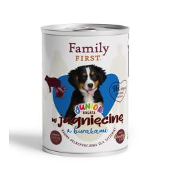 FAMILY FIRST Puszka dla psa Bogata w Jagnięcinę z burakami 400g