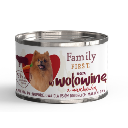 FAMILY FIRST Puszka dla psa Bogata w wołowinę z marchewką 200g