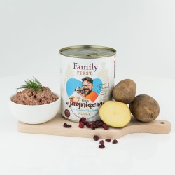 FAMILY FIRST Puszka dla psa Bogata w jagnięcinę z ziemniakami 800g