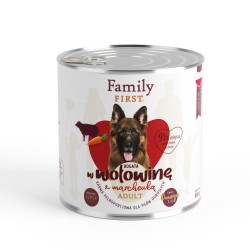 FAMILY FIRST Puszka dla psa Bogata w wołowinę z marchewką 800g