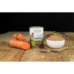 FAMILY FIRST HOLIDAYS Puszka dla psa Indyk/kurczak/marchew 400g