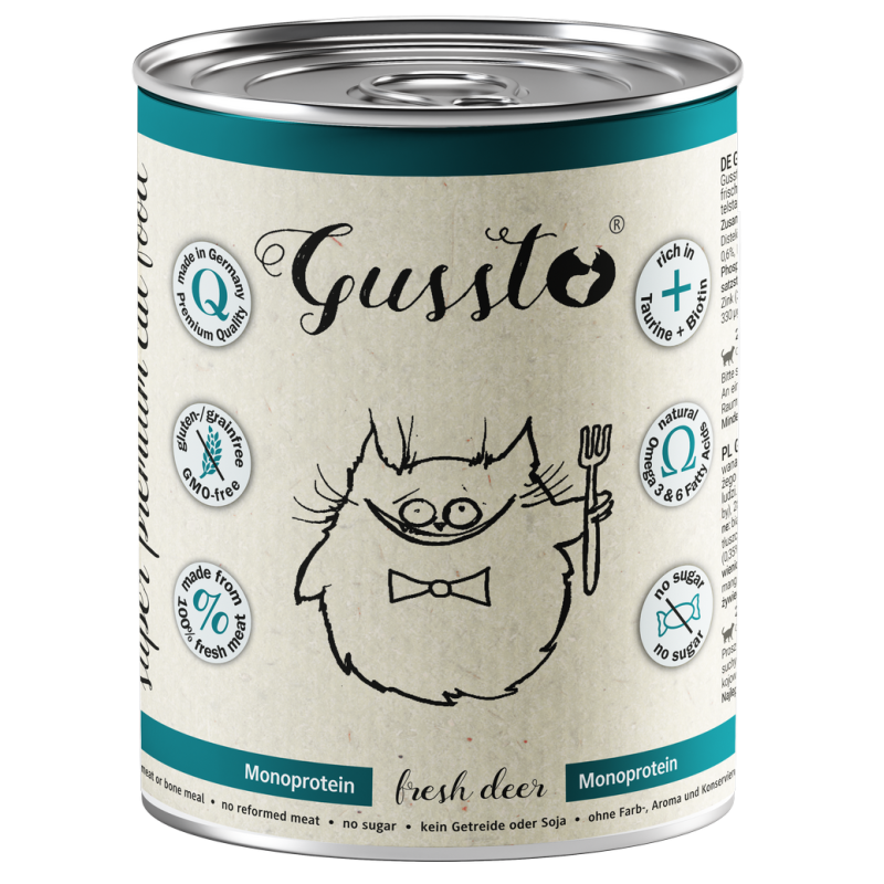 GUSSTO Cat - Fresh Deer (puszka) 400g (puszka)