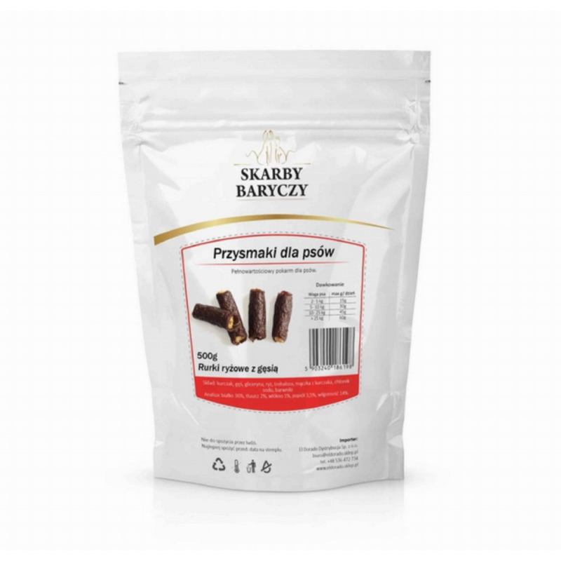 Skarby Baryczy rurki ryżowe z gęsią 500g 500 g