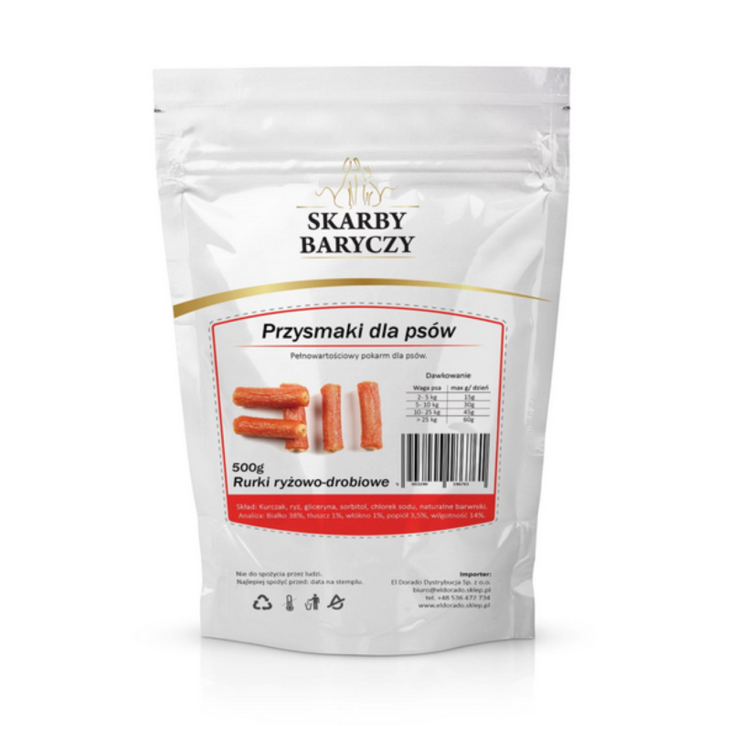 Skarby Baryczy rurki ryżowe z kurczakiem 500g 500 g